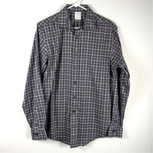 Brooks Brothers Medium Plaid Button Down Shirt American Supima Cotton Non-Iron